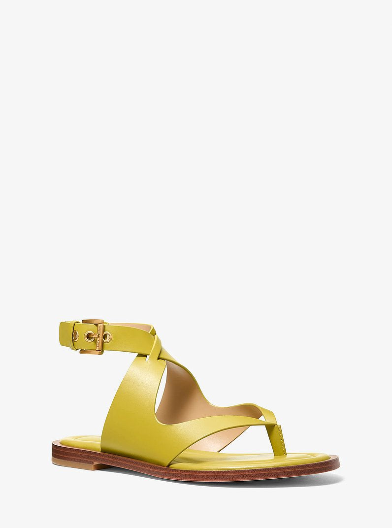 Michael Kors Irene Leather Wrap Sandal CHARTREUSE