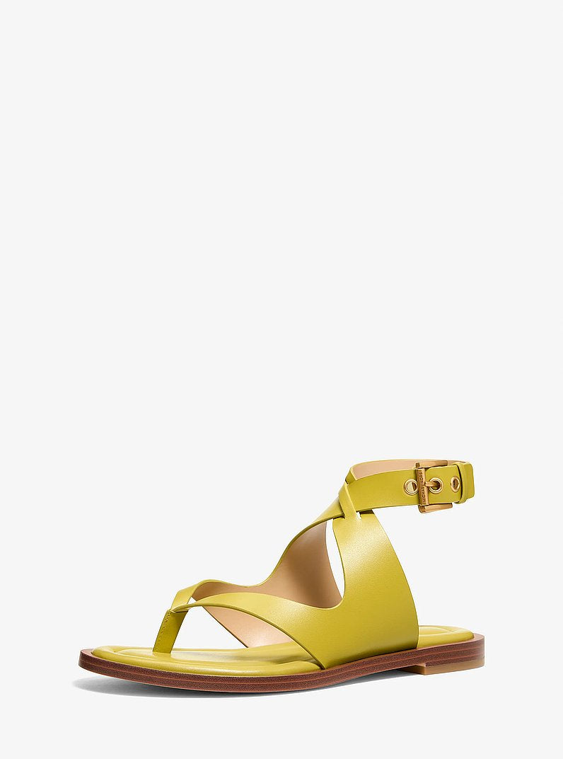 Michael Kors Irene Leather Wrap Sandal CHARTREUSE