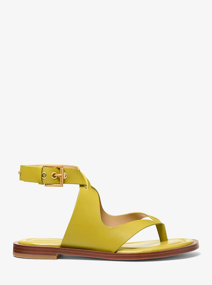 Michael Kors Irene Leather Wrap Sandal CHARTREUSE