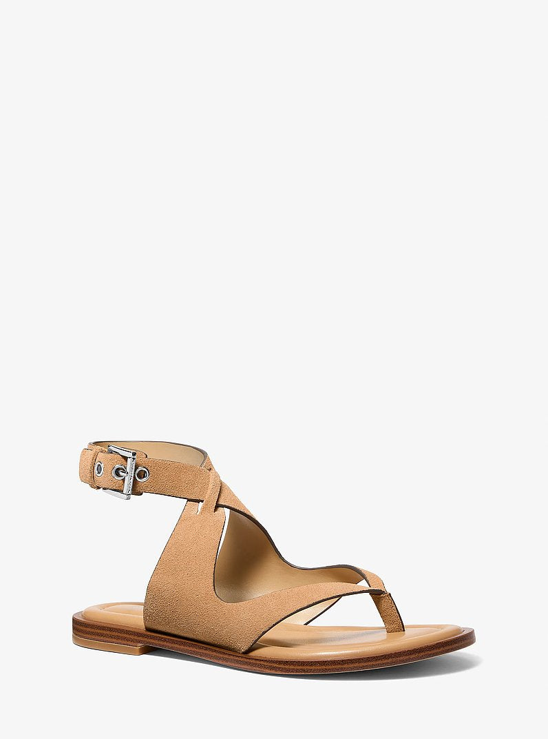 Michael Kors Irene Suede Wrap Sandal PEANUT