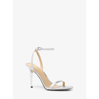 Michael Kors Liana Metallic Snake Embossed Leather Sandal