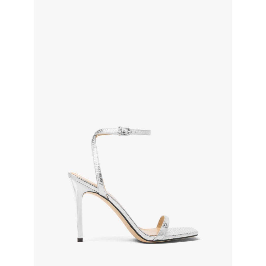 Michael Kors Liana Metallic Snake Embossed Leather Sandal