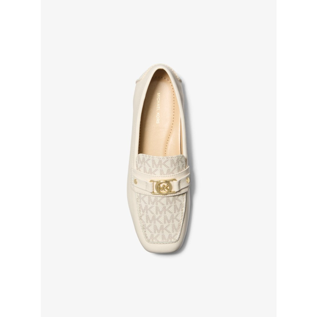 Michael Kors Mandy Leather and Signature Logo Moccasin Loafer