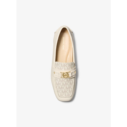 Michael Kors Mandy Leather and Signature Logo Moccasin Loafer