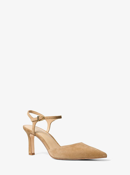 Michael Kors Amara Suede Slingback Pump BURNT KHAKI
