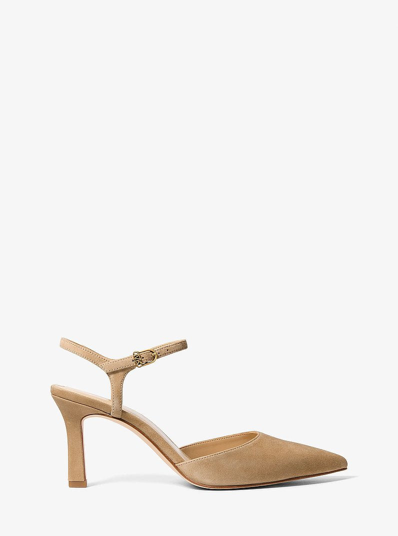 Michael Kors Amara Suede Slingback Pump BURNT KHAKI