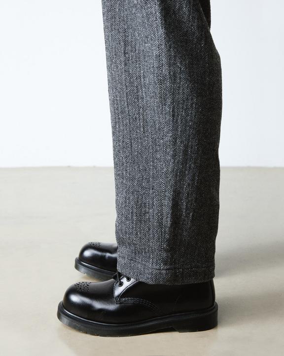 Dr. Martens Analine Leather Steel Toe Boots Black Analine - Mens