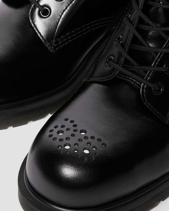 Dr. Martens Analine Leather Steel Toe Boots Black Analine - Womens