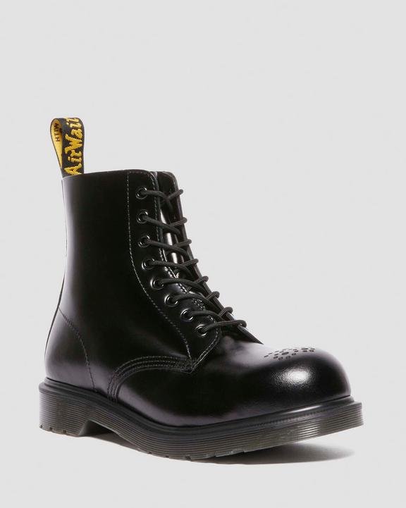 Dr. Martens Analine Leather Steel Toe Boots Black Analine - Womens