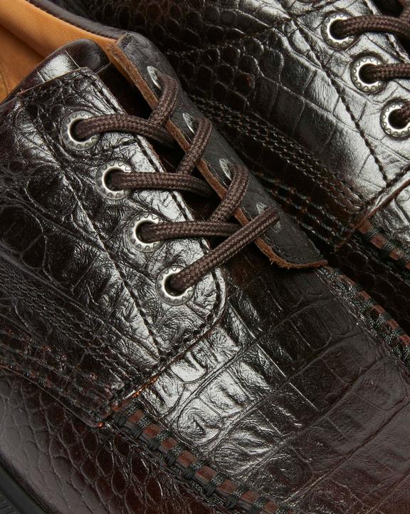 Dr. Martens Lowell Crocodile Dark Brown - Womens