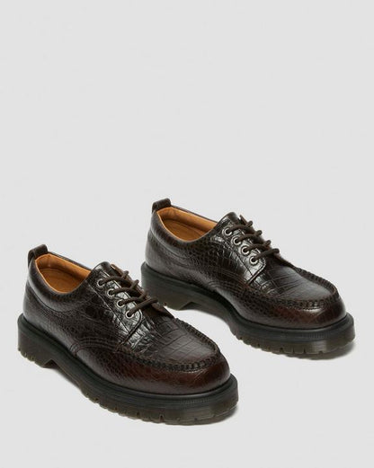 Dr. Martens Lowell Crocodile Dark Brown - Womens
