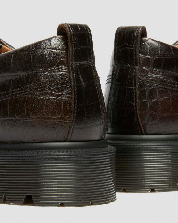 Dr. Martens Lowell Crocodile Dark Brown - Womens
