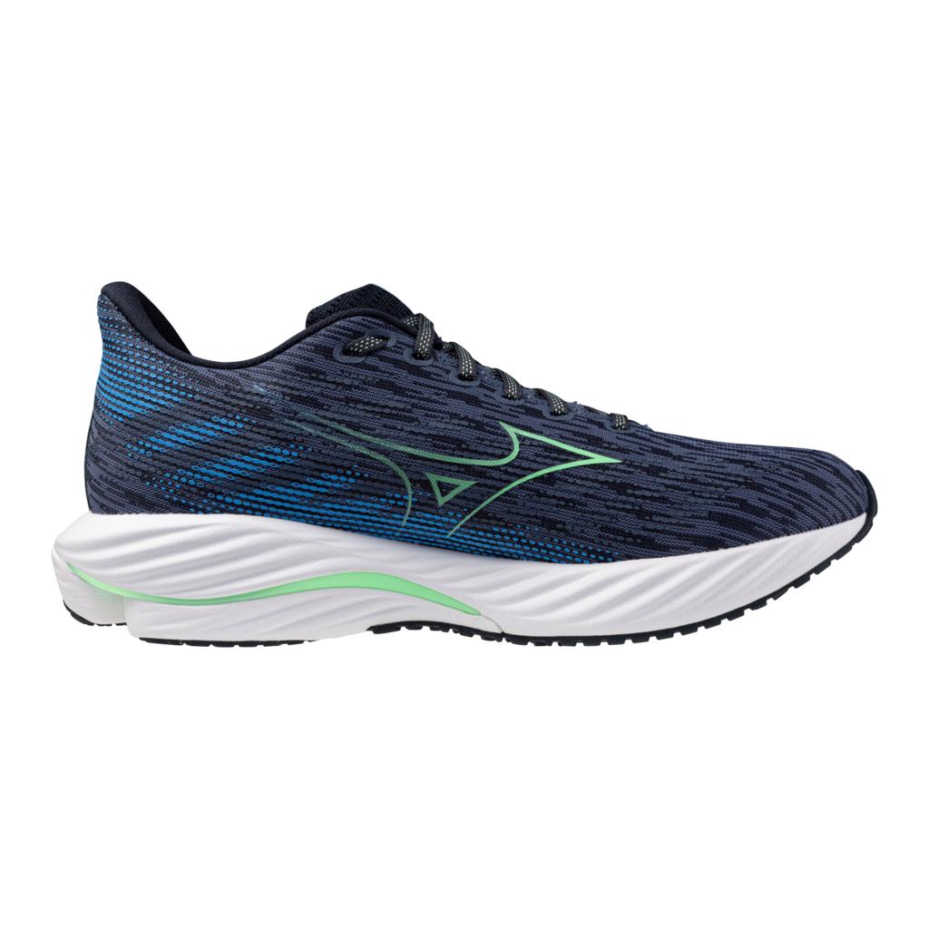 Mizuno Men's Wave Rider 28 Running Shoe Vintage Indigo Neo Mint
