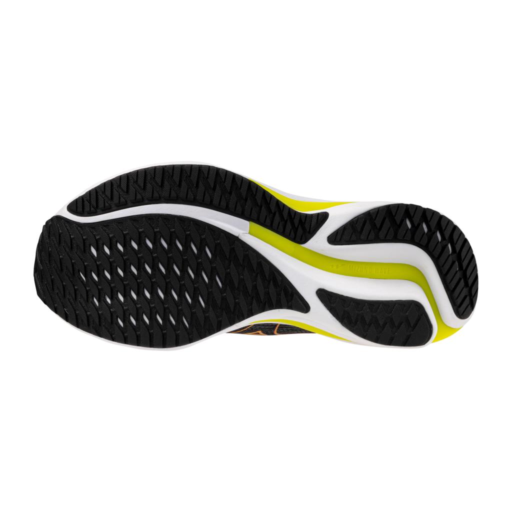 Mizuno Women's Wave Rider 28 Running Shoe Black Evening Primrose