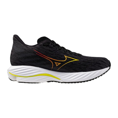 Mizuno Women's Wave Rider 28 Running Shoe Black Evening Primrose