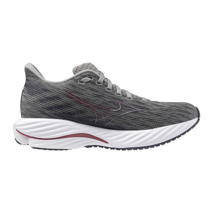 Mizuno Women's Wave Rider 28 Running Shoe Ultimate Grey Cosmo Chrome