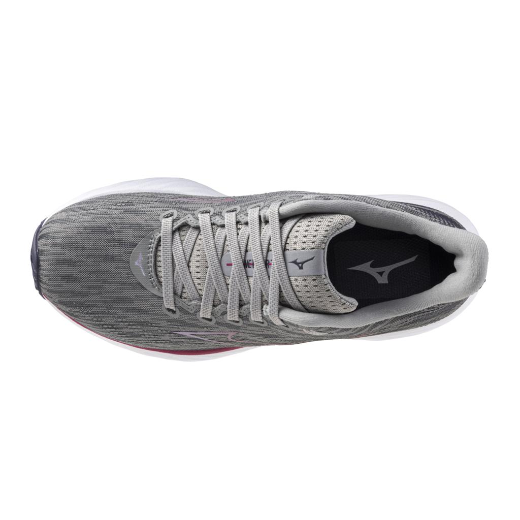 Mizuno Women's Wave Rider 28 Running Shoe Ultimate Grey Cosmo Chrome