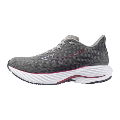 Mizuno Women's Wave Rider 28 Running Shoe Ultimate Grey Cosmo Chrome