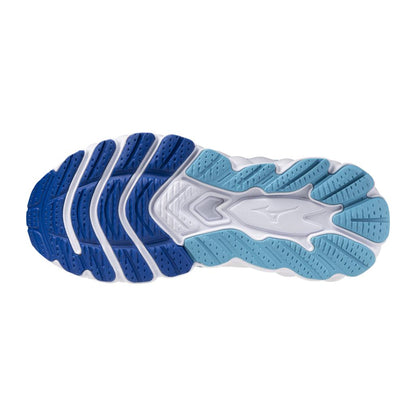 Mizuno Women's Wave Sky 8 Running Shoe White Moroccan Blue