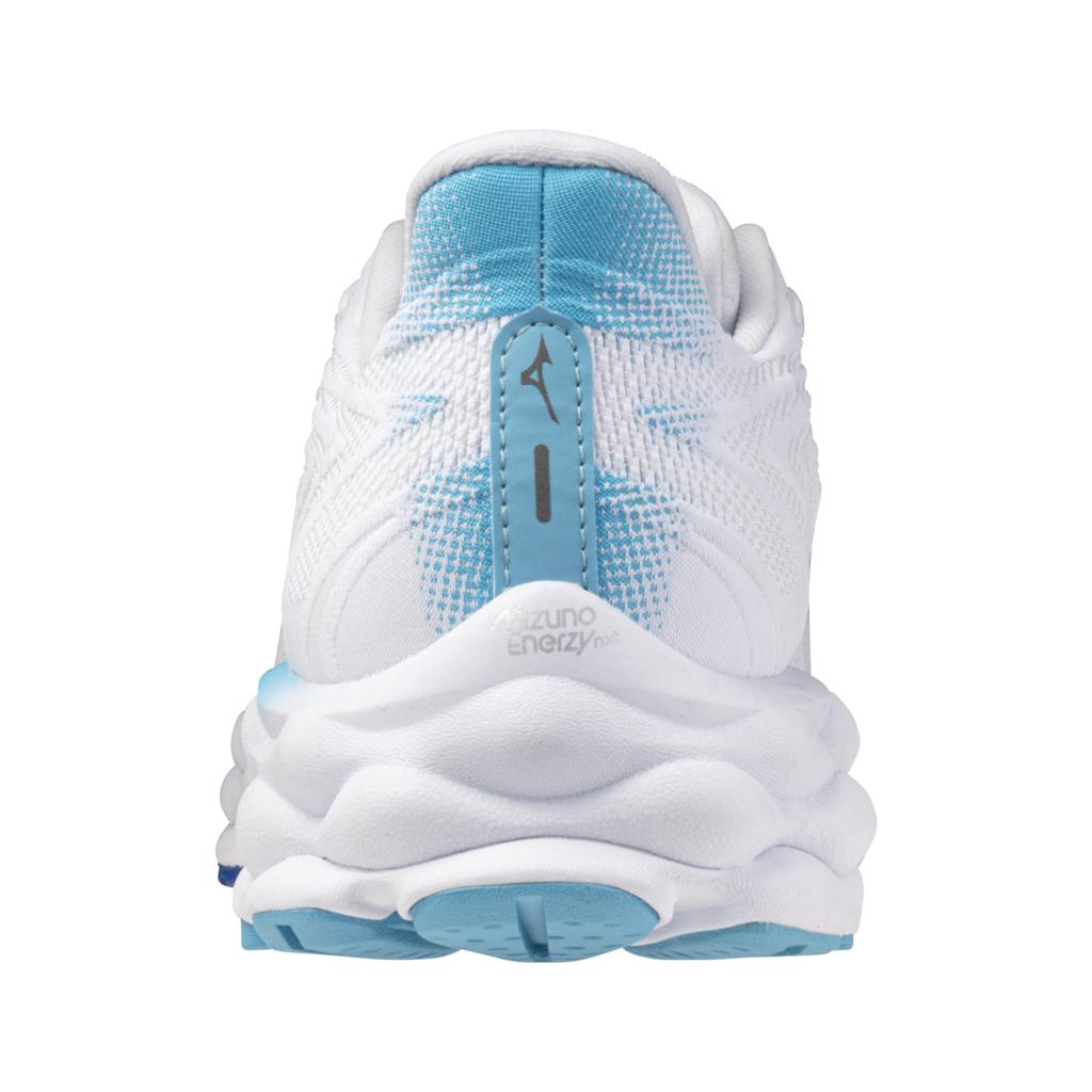Mizuno Women's Wave Sky 8 Wide D Running Shoe White Moroccan Blue