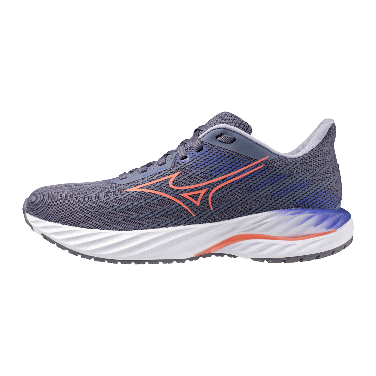 Mizuno Women's Wave Inspire 21 Wide D Running Shoe Blue Granite Striking Coral