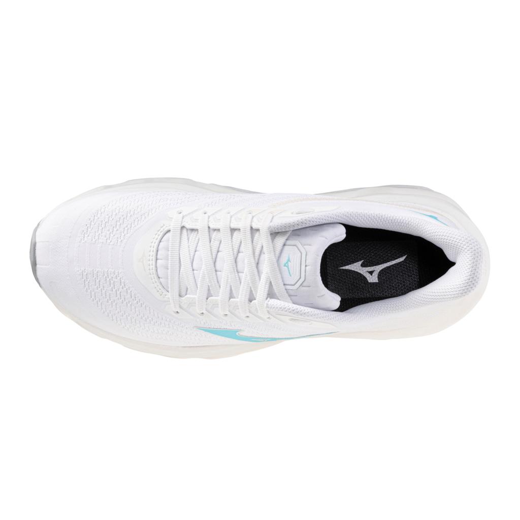 Mizuno Women's Wave Horizon 8 Running Shoe White Tanager Turquoise