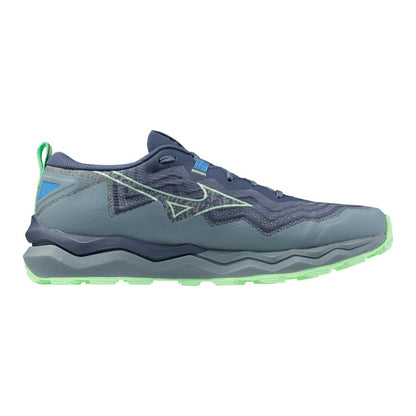 Mizuno Men's Wave Daichi 9 Trail Running Shoe Vintage Indigo Neo Mint