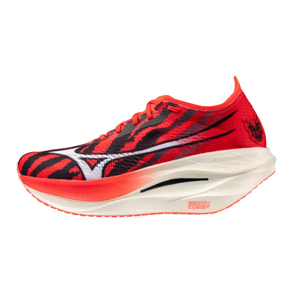 Mizuno Unisex Wave Rebellion Pro 3 Oni Hayai Running Shoe Ignition Red White