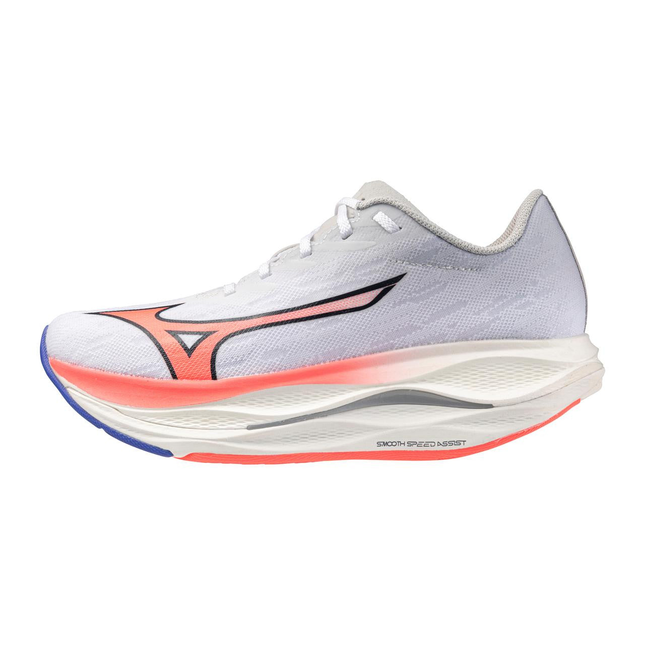 Mizuno Women's Wave Rebellion Flash 3 Running Shoe White Striking Coral