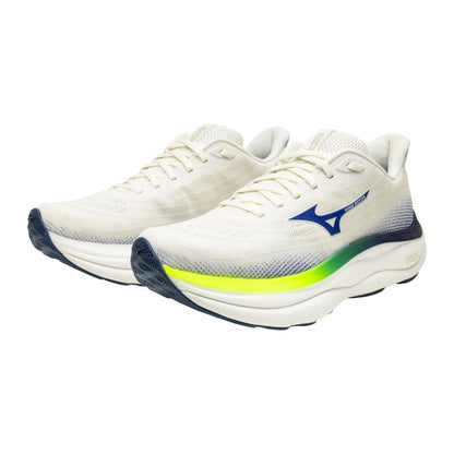Mizuno Men's Wave Sky 9 Wide 2E Running Shoe Snow White Surf The Web