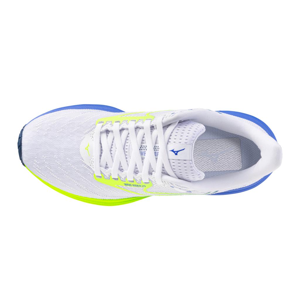 Mizuno Women's Wave Rider 29 Running Shoe White Lightning Yellow