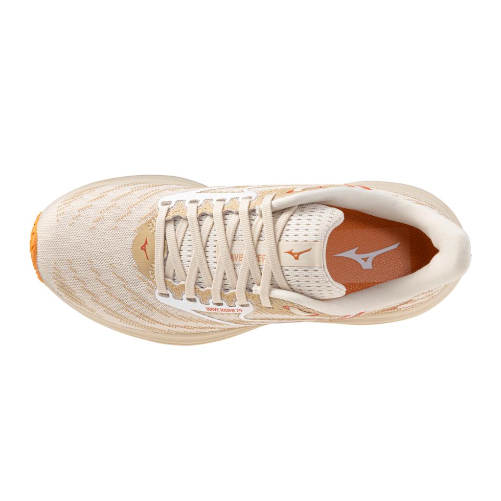 Mizuno Women's Wave Rider 29 Running Shoe Lifestyle Pack Summer Sand White