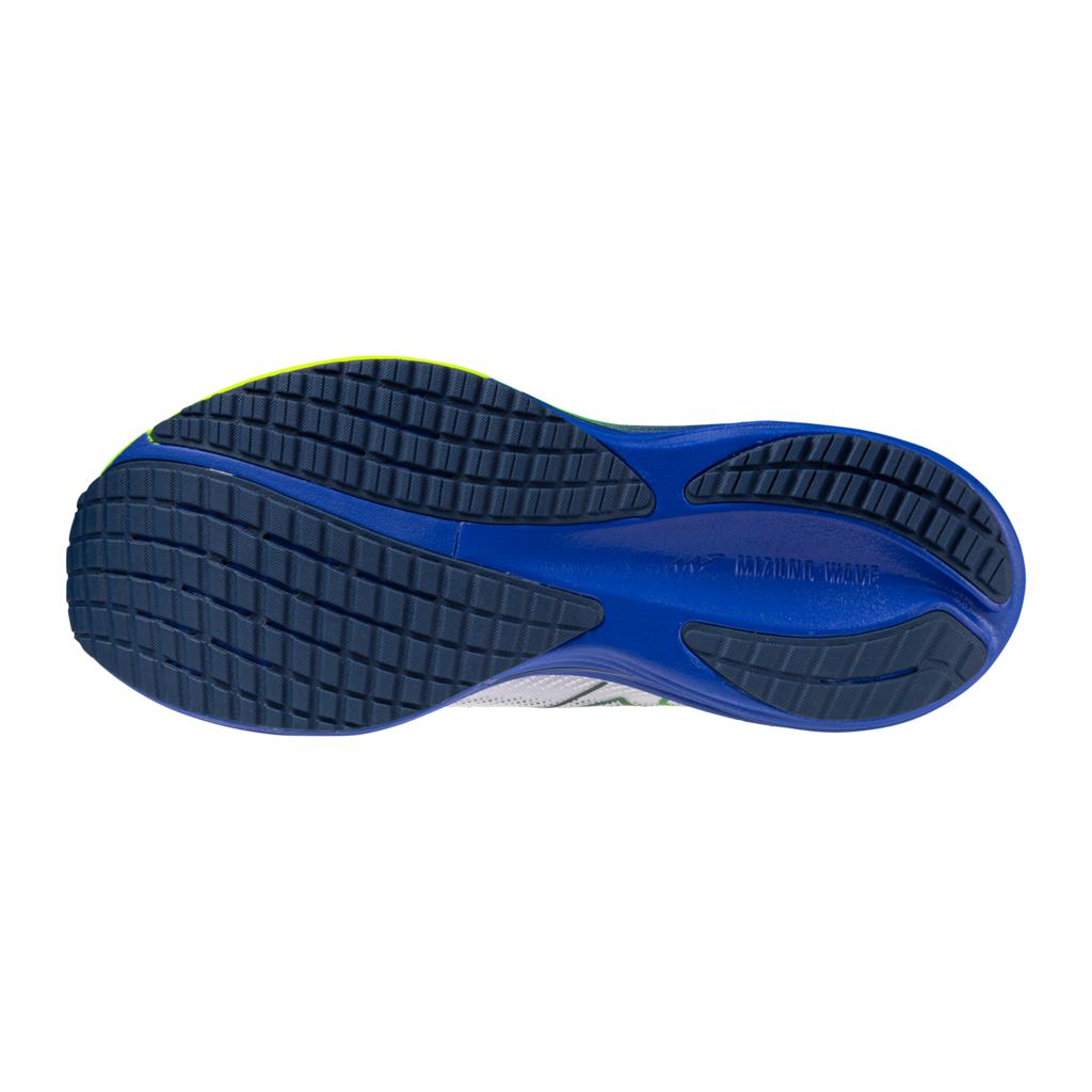 Mizuno Men's Wave Rider 29 Running Shoe White Estate Blue