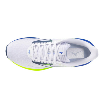 Mizuno Men's Wave Rider 29 Running Shoe White Estate Blue