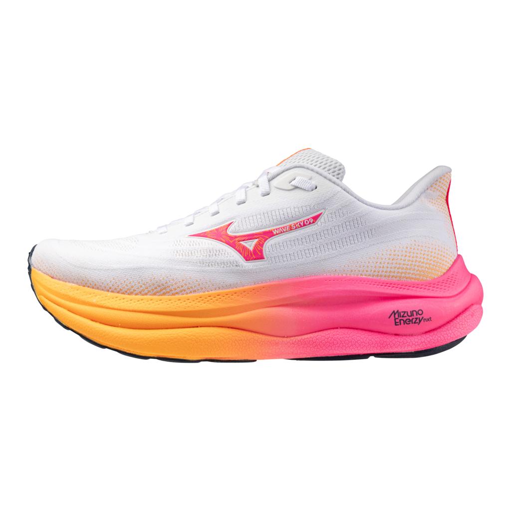 Mizuno Unisex Wave Sky 9 Hanabi Pack Running Shoe White Tang Orange