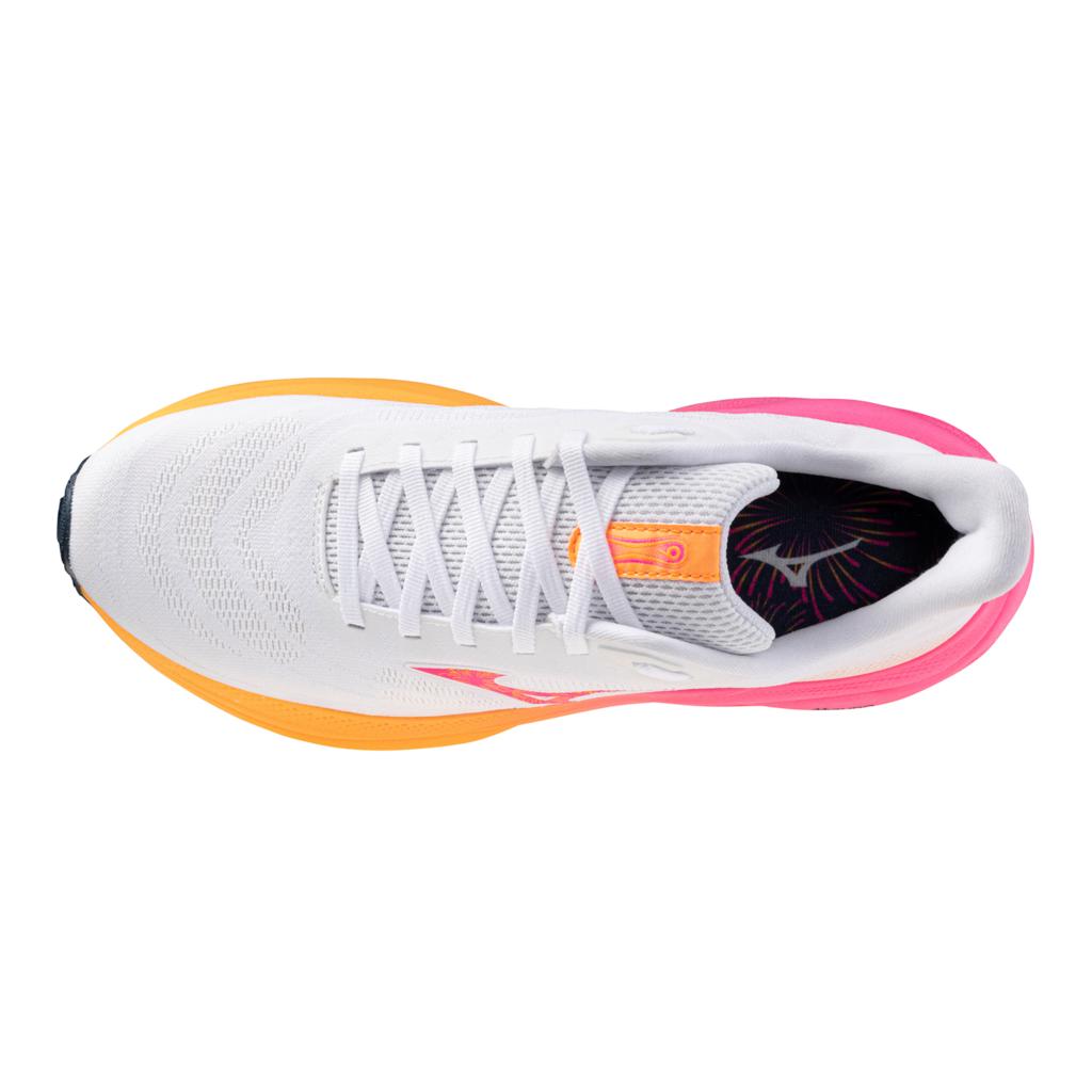 Mizuno Unisex Wave Sky 9 Hanabi Pack Running Shoe White Tang Orange