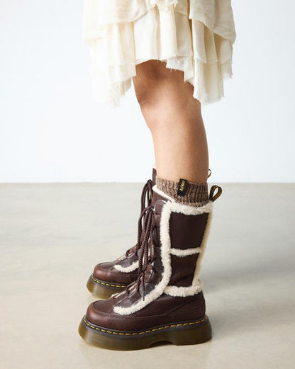 Dr Martens Buzz Lace Up - Dark Brown+Natural