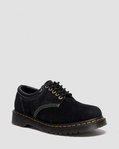 Dr Martens Distressed Suede Shoes - Black