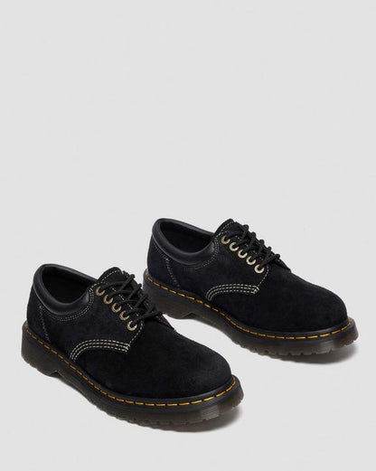 Dr Martens Distressed Suede Shoes - Black