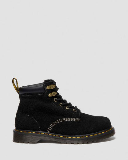 Distressed Suede Ankle Boots - Black - Womens