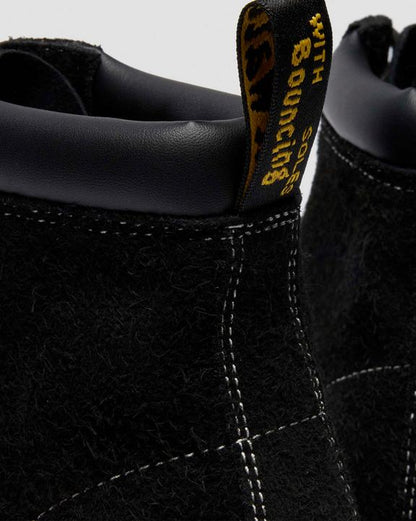 Distressed Suede Ankle Boots - Black - Womens
