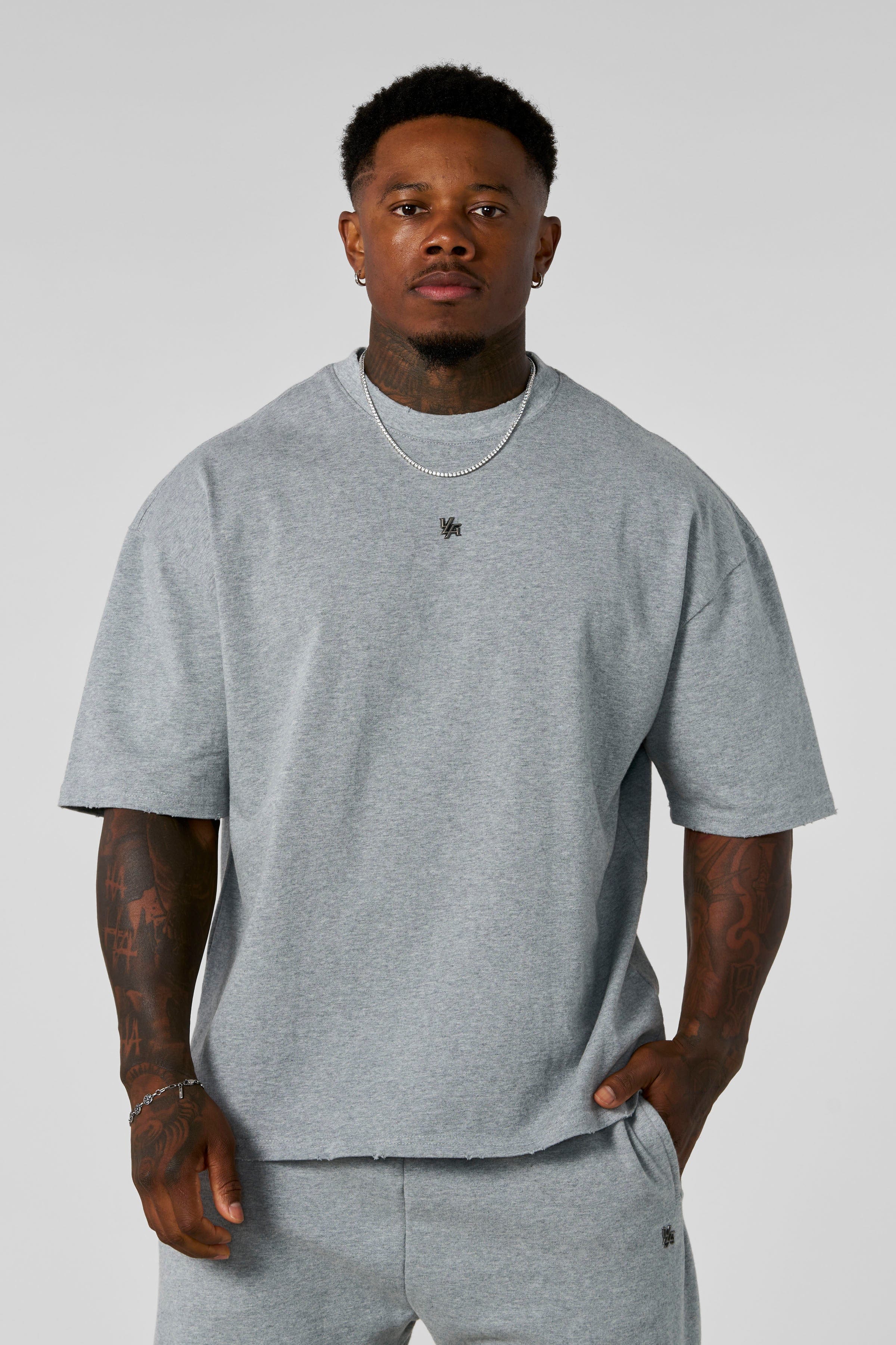 YoungLA 4153 - Elevated Essentials - Relaxed Tee Heather Grey