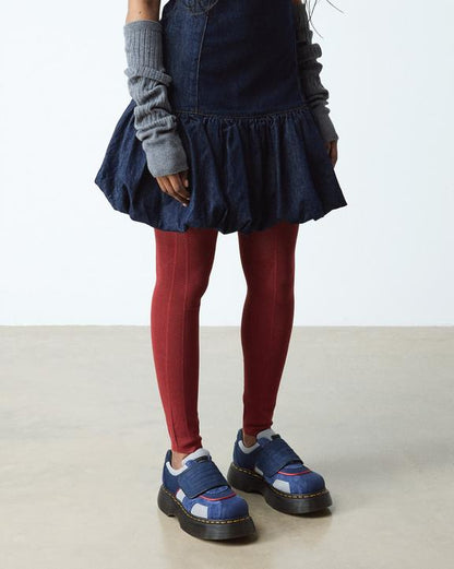 Dr Martens Buzz Strap Mixed Material Shoes - Midnight Blue+Mid Grey