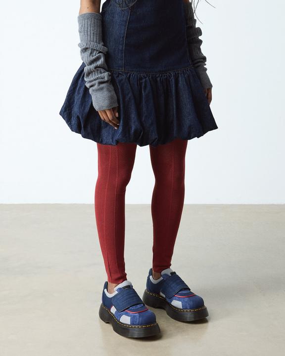 Dr Martens Buzz Strap Mixed Material Shoes - Midnight Blue+Mid Grey