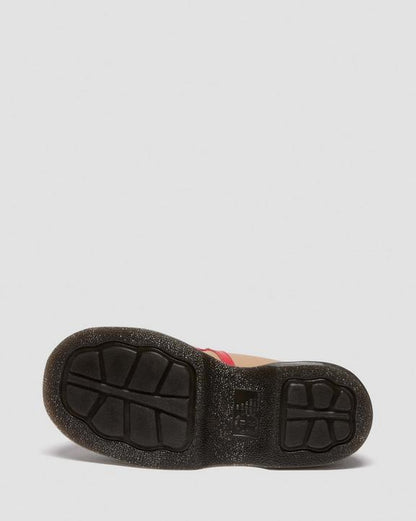 Dr Martens Buzz Ballerina Leather Shoes - Vibrant Red+Vintage Taupe