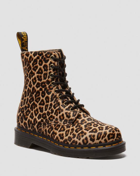 Dr. Martens Leopard Leather Lace Up Boots Light Tan - Mens