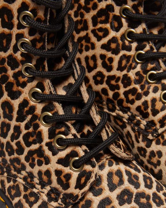 Dr. Martens Leopard Leather Lace Up Boots Light Tan - Mens
