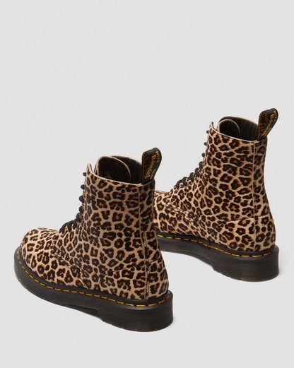 Dr. Martens Leopard Leather Lace Up Boots Light Tan - Mens
