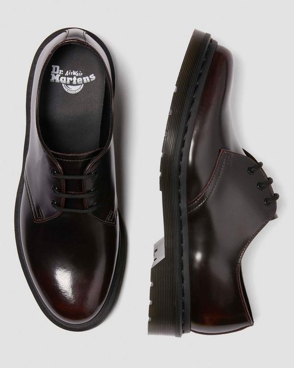 Martens 1461 Arcadia Leather Shoes Cherry Red Arcadia Mens