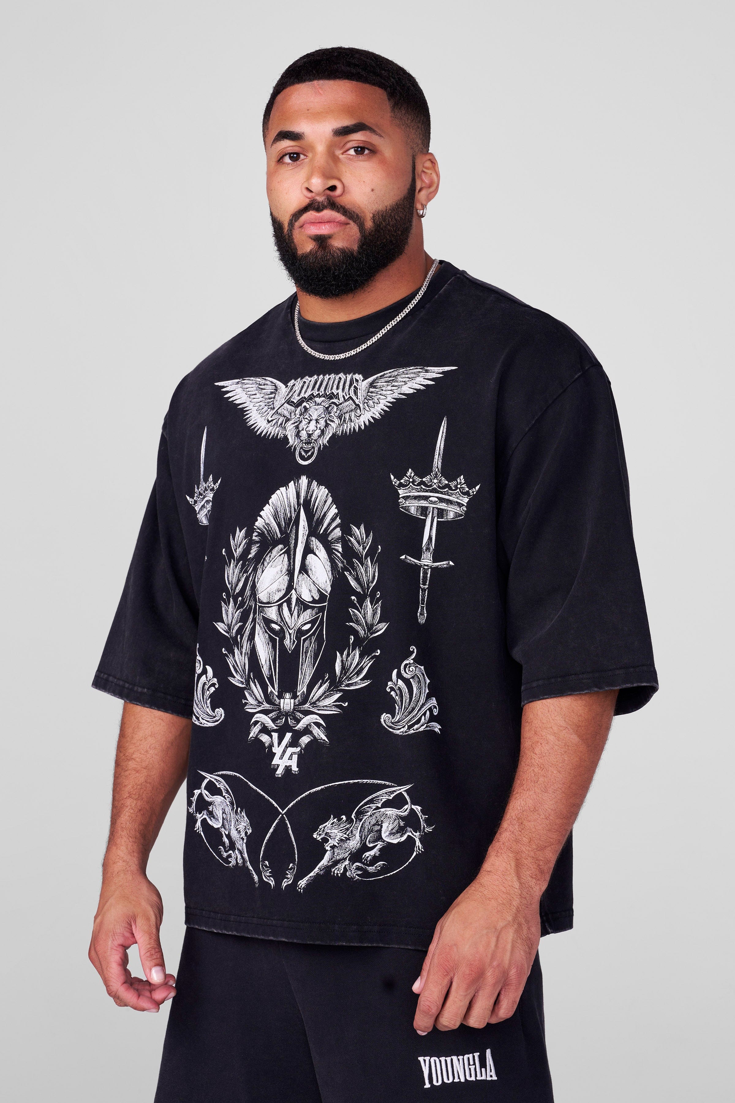 YoungLA 4184 - Royal Knight Tees Black Wash